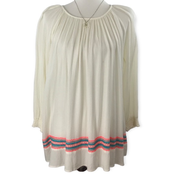 Roxy Ivory Boho Albe Loose Dress or Beach Coverup - Oversized Sz: XS - Picture 7 of 16